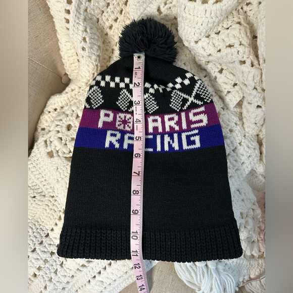 Vintage 90s Polaris Racing Pom Pom winter hat/beanie - Picture 6 of 8